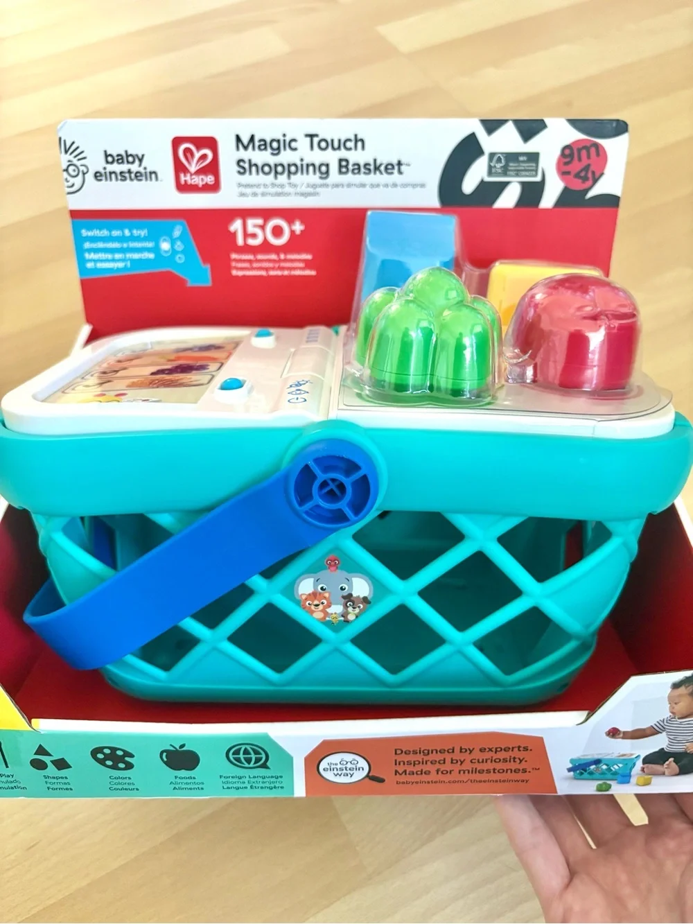 Baby Einstein + Hape Magic Touch Shopping Basket & Shape Sorter Toy